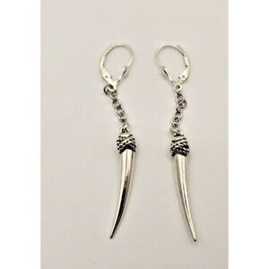 American West Carolyn Pollack Relios Sterling Silver 925 Horn Dangle Earrings